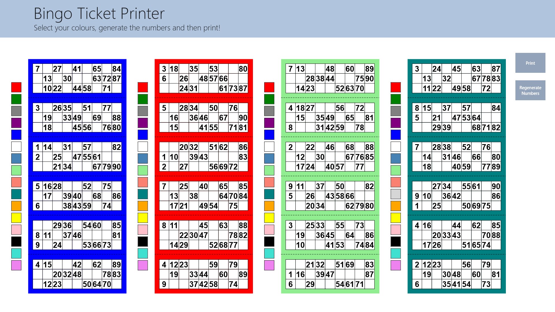 Free Bingo Tickets To Print