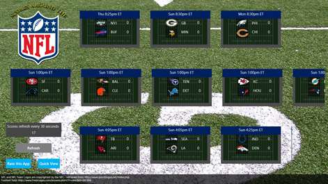 Scores Around the NFL Screenshots 1