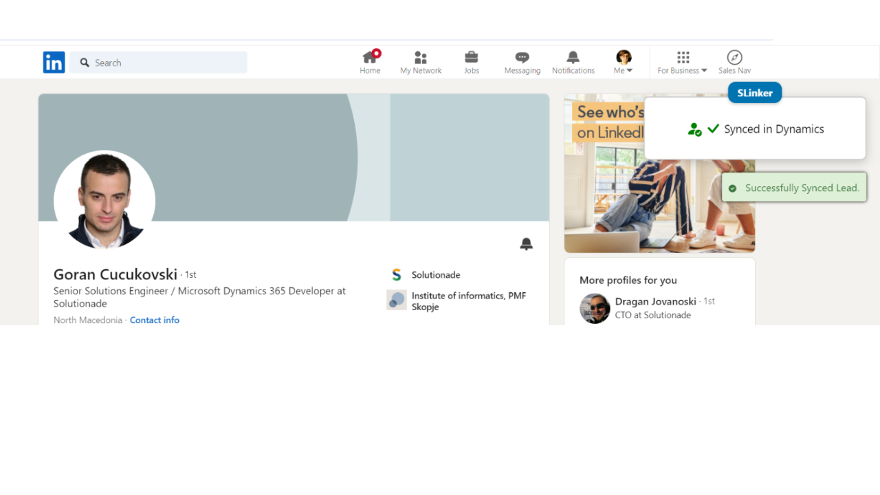Snapshot 2 of Slinker for Dynamics 365 by Solutionade
