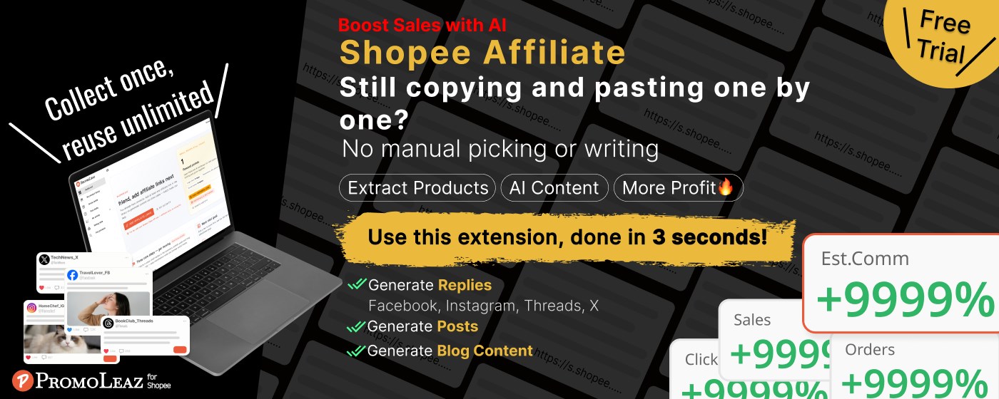 PromoLeaz for Shopee - Shopee Affiliate AI Tools