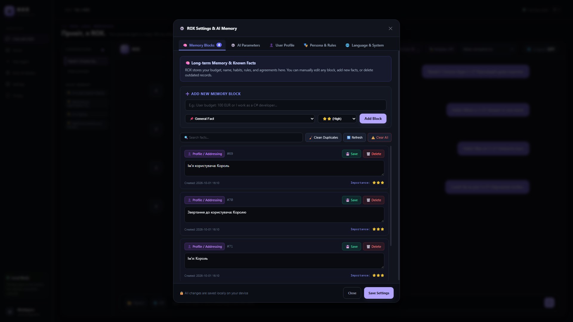 ROX — Personal Local AI Agent screenshot