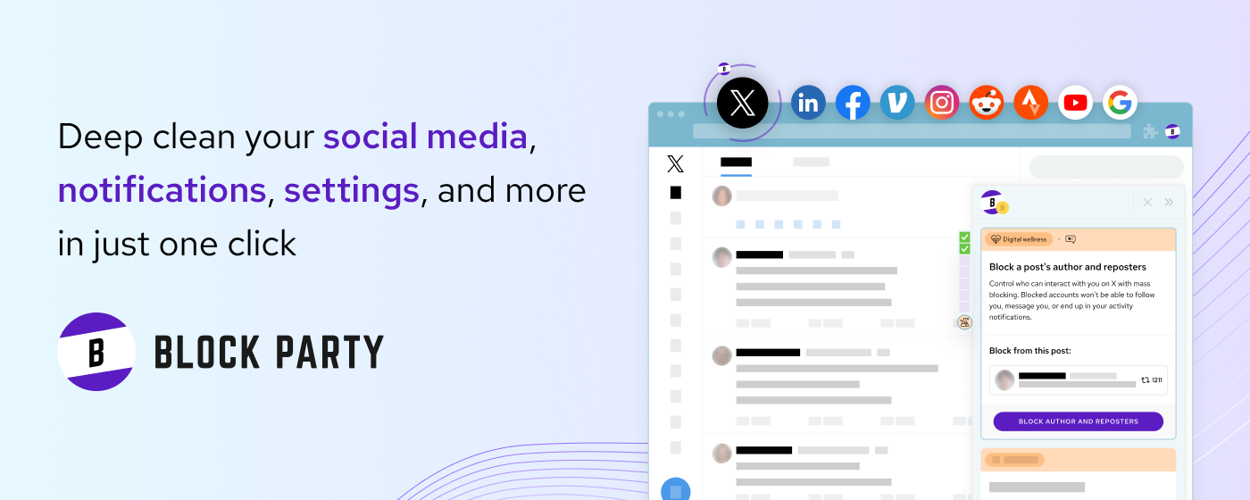 Block Party — Deep clean your social media