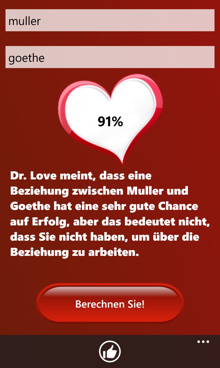 liebestest in prozent