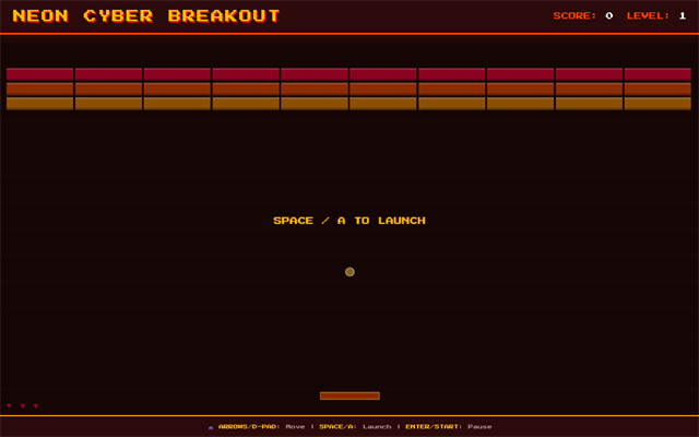 Neon Cyber Breakout screenshot 1