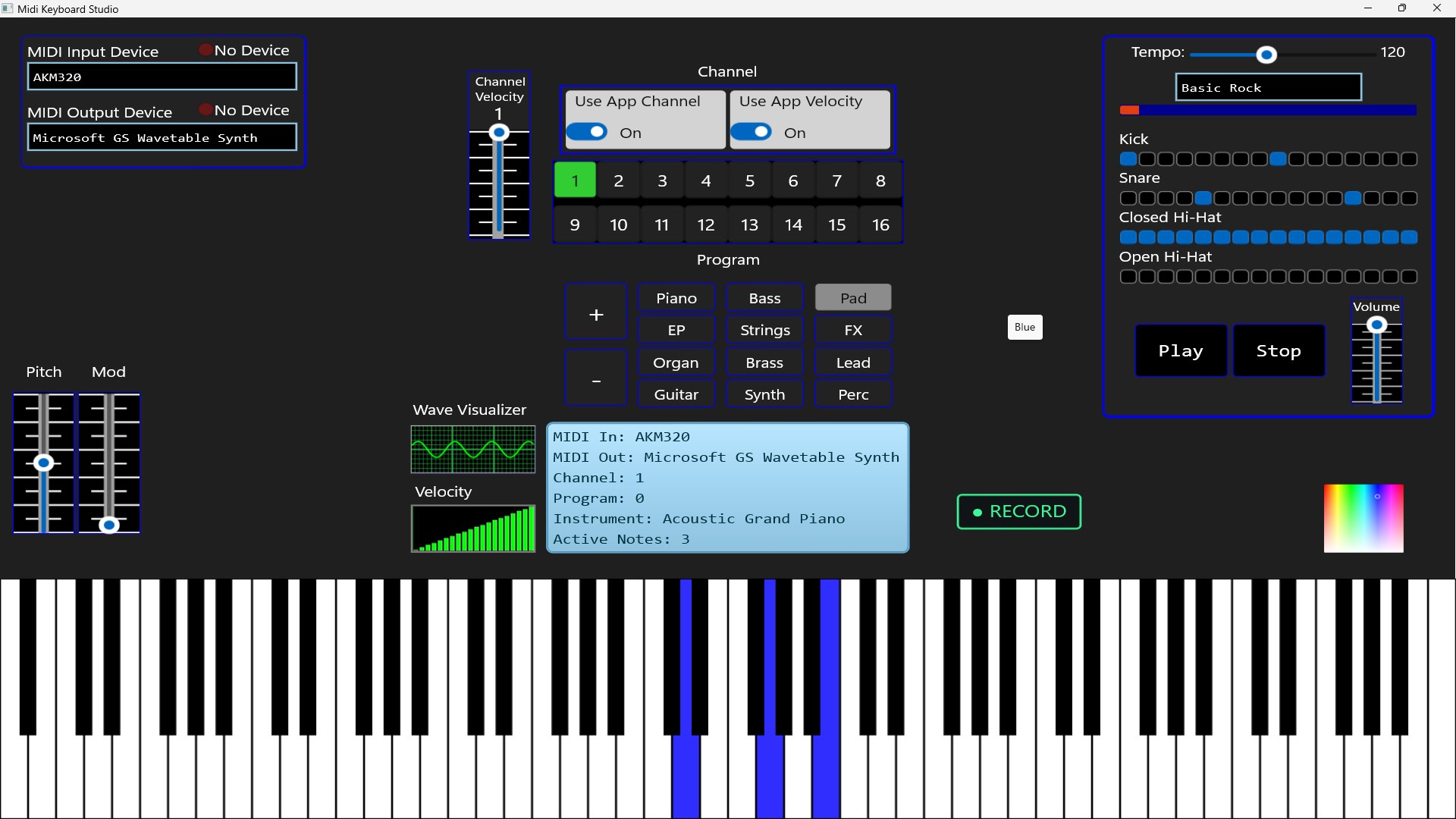 Midi Keyboard Studio screenshot