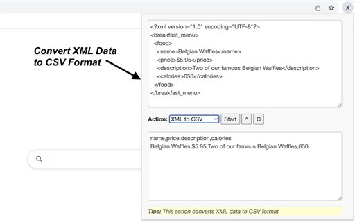 XML Tools - Edgeアドオン