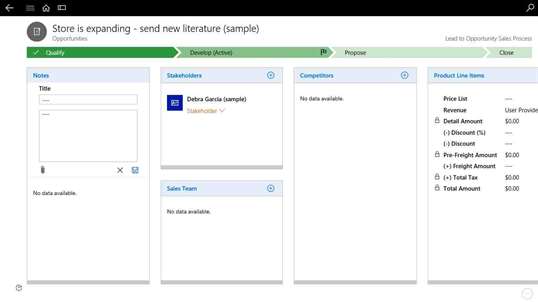 Microsoft Dynamics 365 for Windows 8.1 screenshot 5
