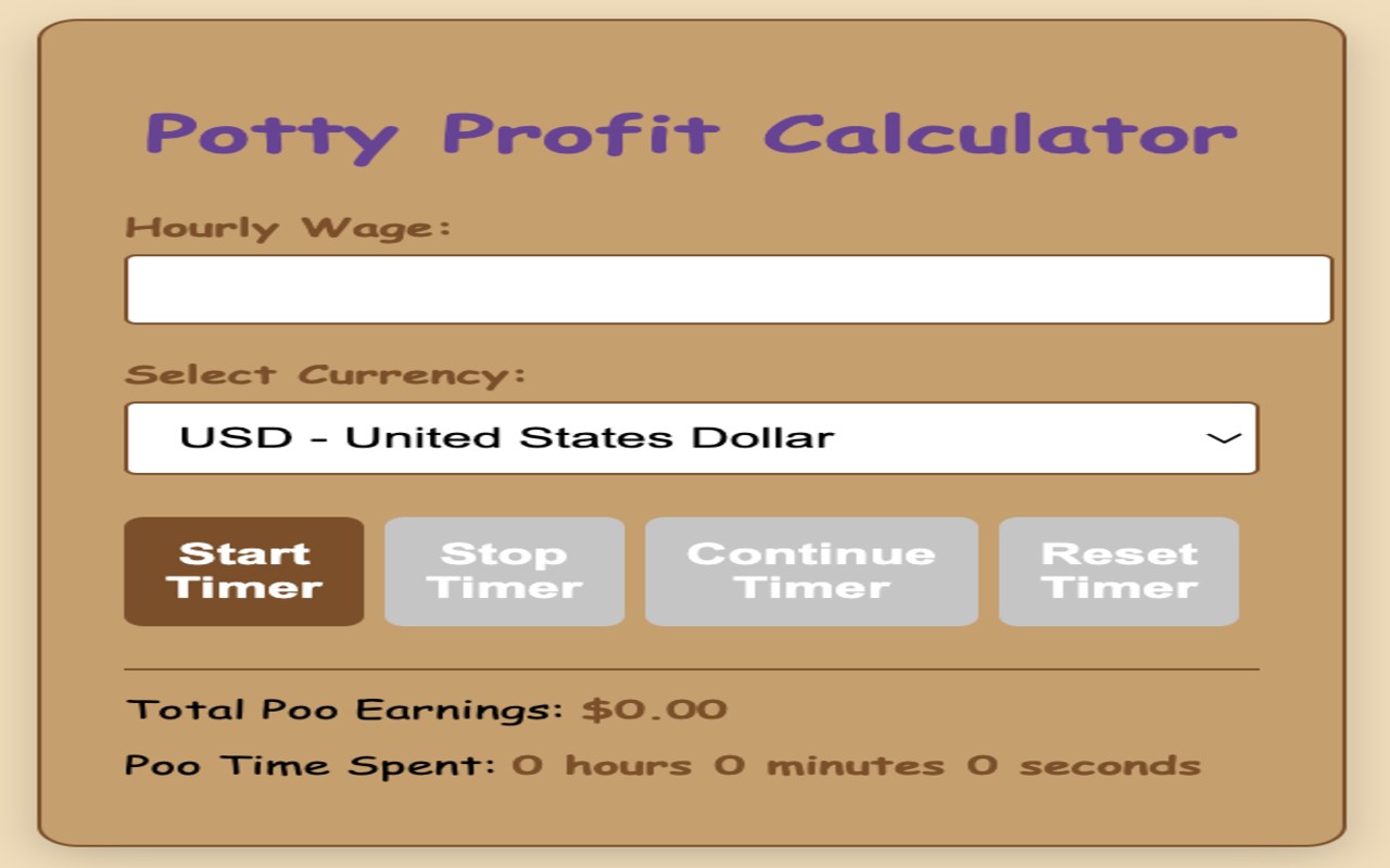 Potty Profit Calculator