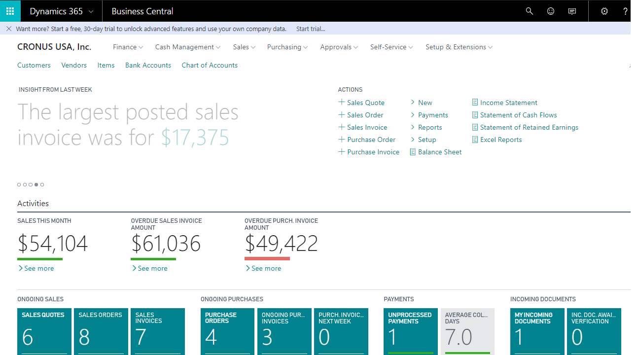 Snapshot 1 of Business Central for Distribution: 1-Hr Assessment