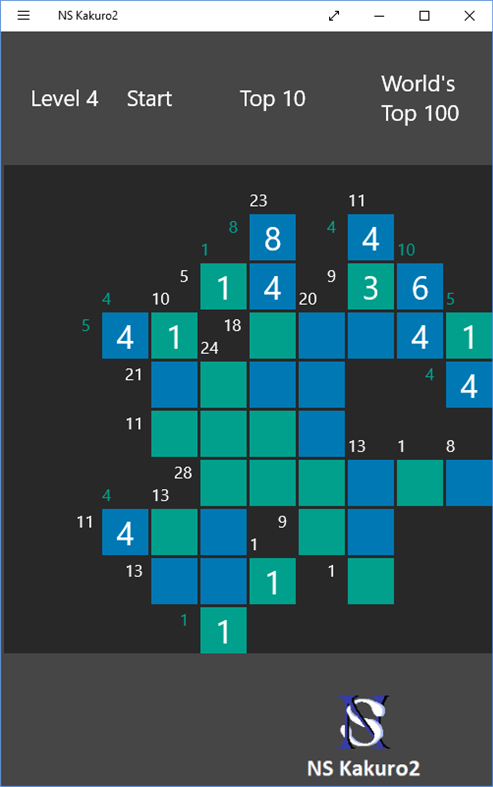 #1. NS Kakuro2 (Windows) 来自: Seppo Neijonen