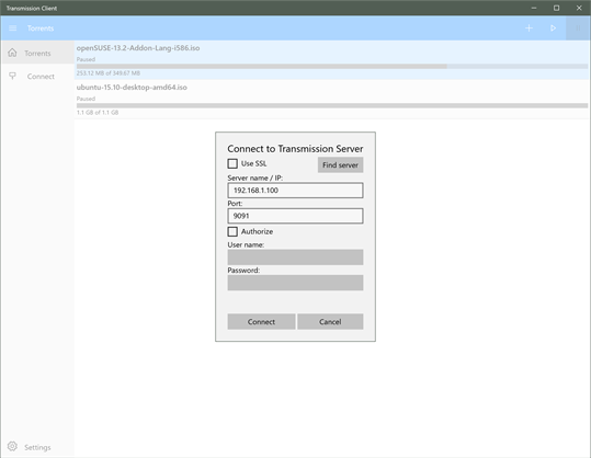 Transmission Client screenshot 1