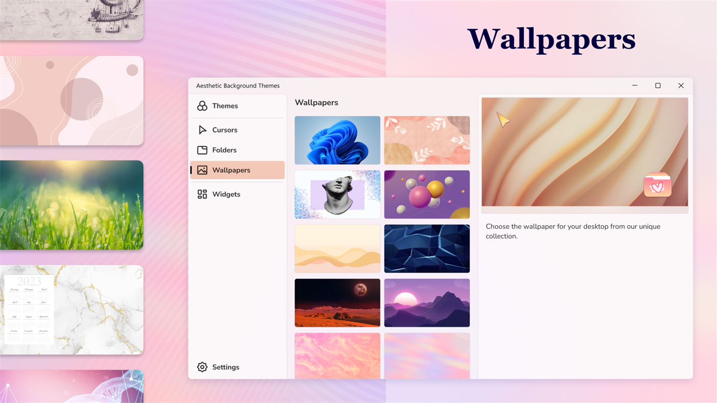 #8. Aesthetic Desktop Themes - HD Wallpapers & Widgets (Windows) Podle: Simpledio LLP