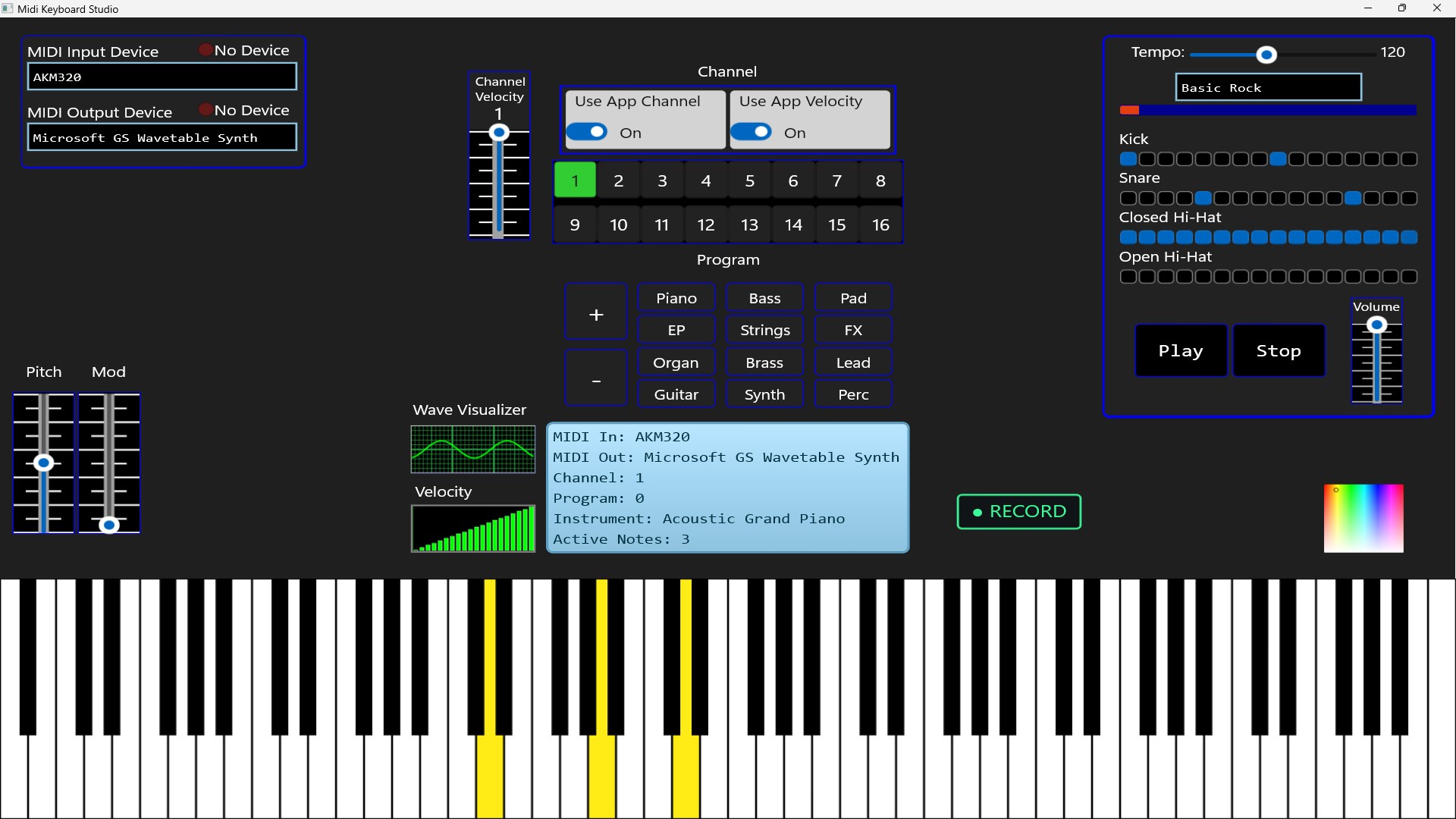 Midi Keyboard Studio screenshot