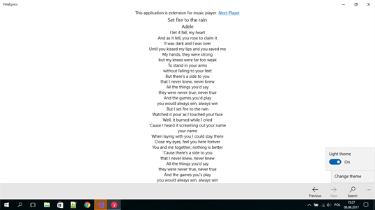 FindLyrics screenshot 2