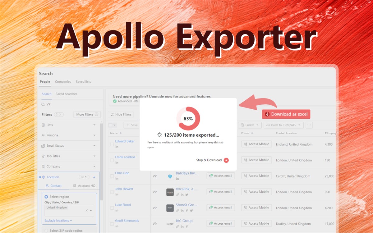 Apollo Exporter - Export Apollo.io Leads Easily