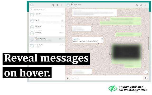 Privacy Extension For WhatsApp Web