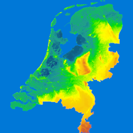 Hoogtekaart Nederland