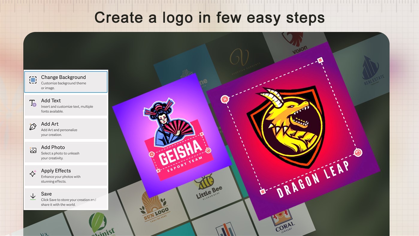 #2. Logo Maker & Art Design Creator (Windows) Podle: White Peacock