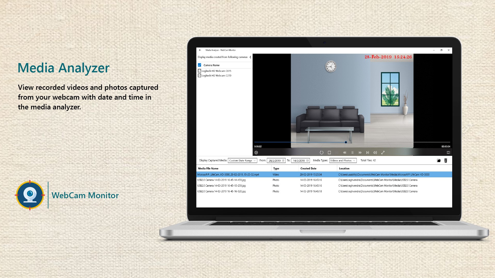 Review recorded media files