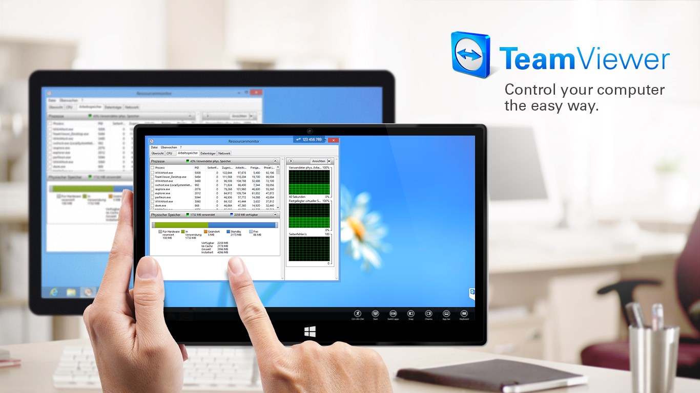 TeamViewer Touch was specifically developed for use on Windows 8/RT tablets.
