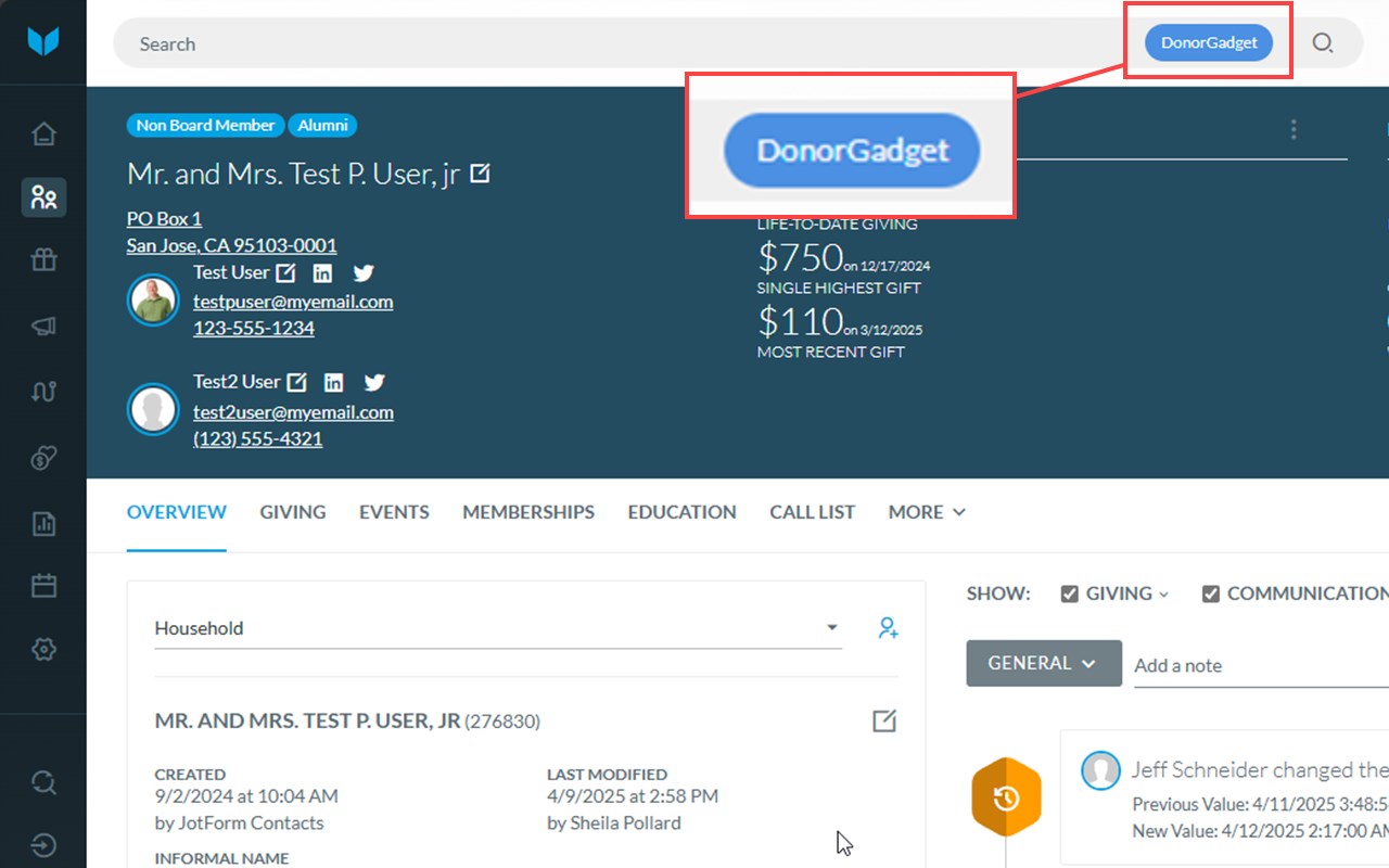 DonorGadget - Search