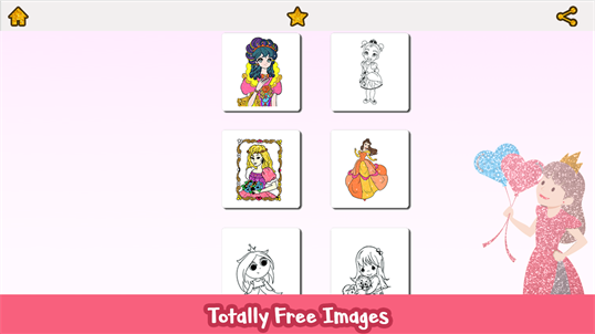 Princess Glitter Color By Number - Girls Coloring Book screenshot 1
