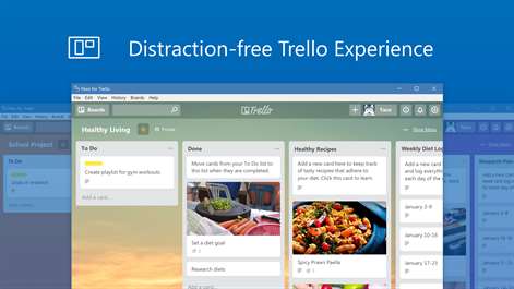 Screenshot: Distraction-free Trello Experience