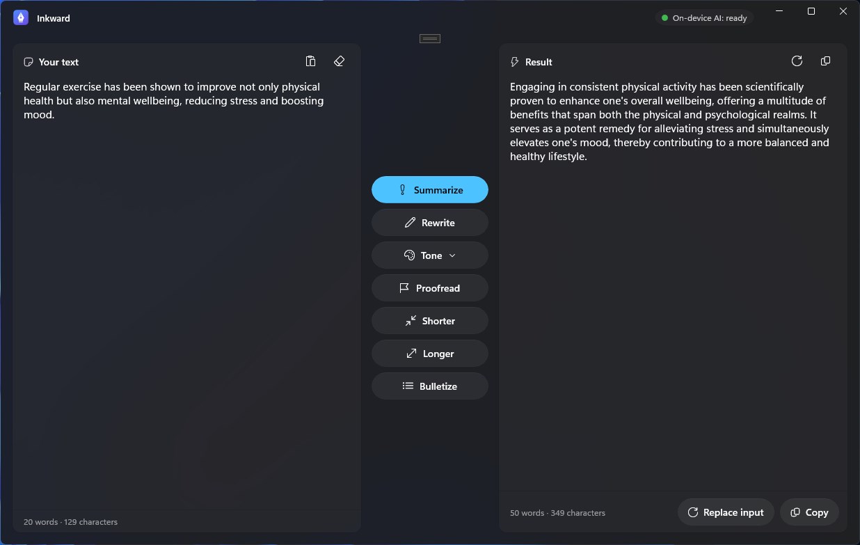 Inkward - Private AI Writing for Copilot+ PCs screenshot 2