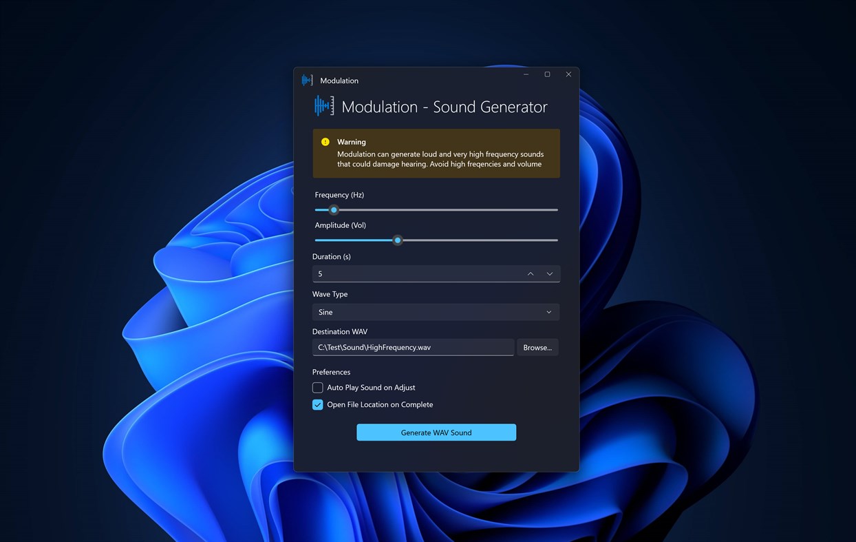 #1. Frequency Sound Generator (Windows) 由: Evlar