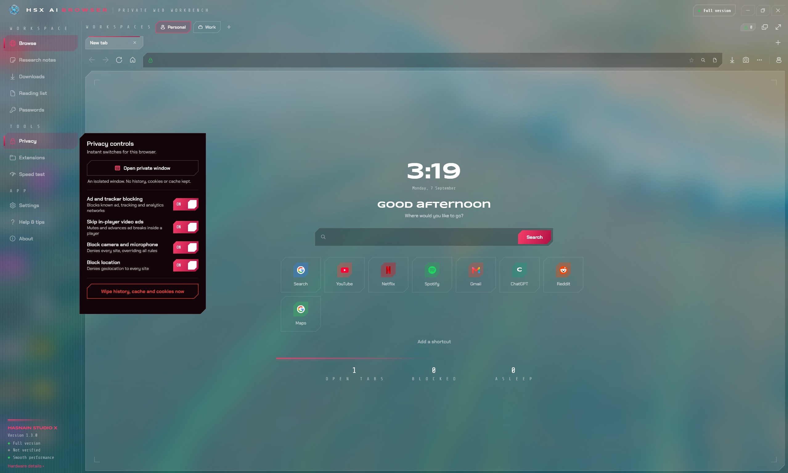 HSX AI Browser – Smart, Private Web Browser & AdBlock screenshot