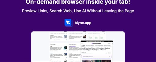 Blync: Preview Links, Search & Turn Your AI Into an Assistant marquee promo image