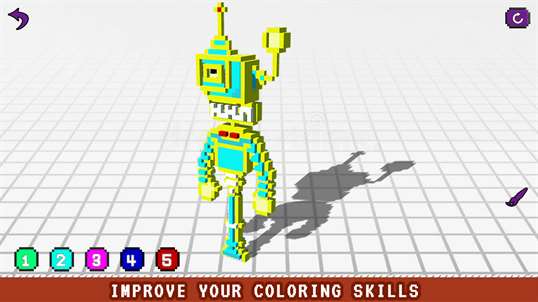 Robots 3D Color by Number - Voxel Coloring Book screenshot 1