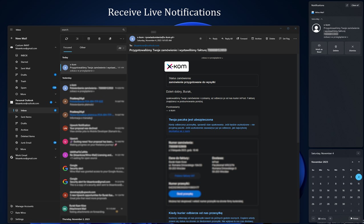 #4. Wino Mail (Windows) 由: Burak Kaan Köse