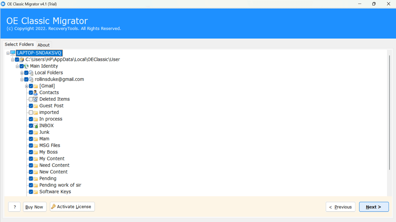 Snapshot 4 of RecoveryTools OE Classic Migrator