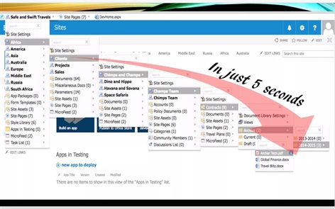 FlyView for SharePoint and Office 365 Sites Screenshot