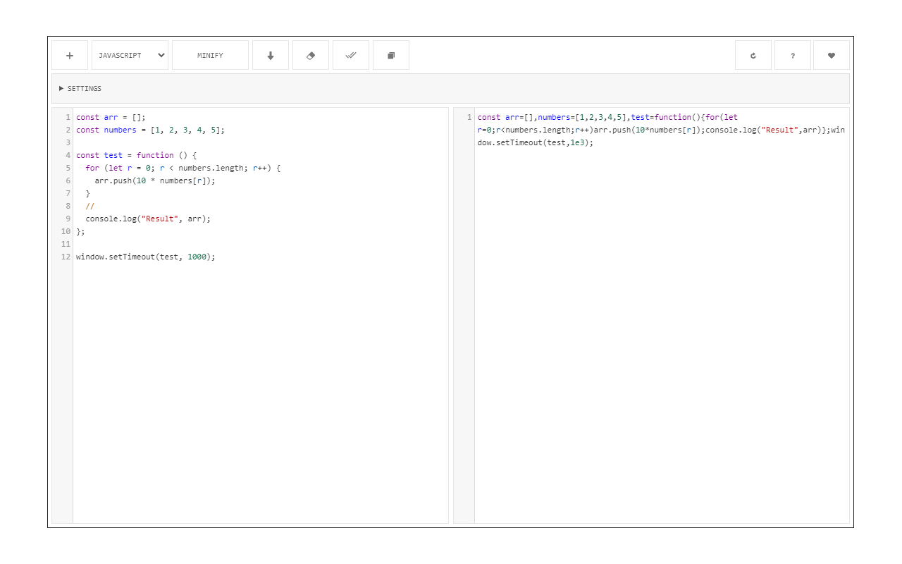 Code Minifier (JS, CSS, HTML)
