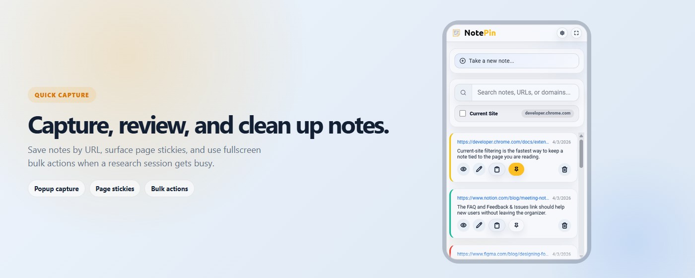NotePin: Web Page Notes & Sticky Notes
