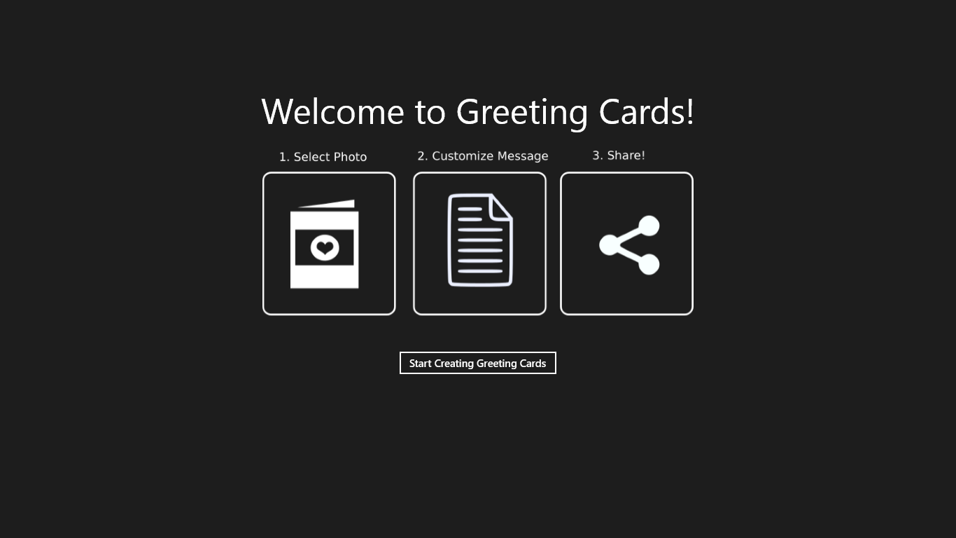Application for Greeting Card. Custom messages