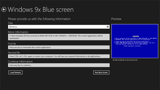 My Blue Screen screenshot 4
