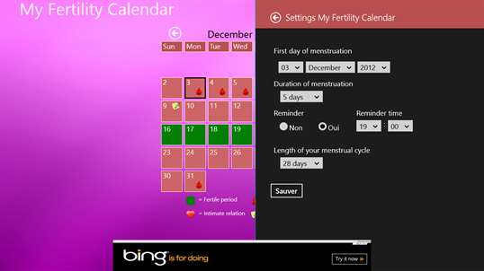 My Fertility Calendar screenshot 2