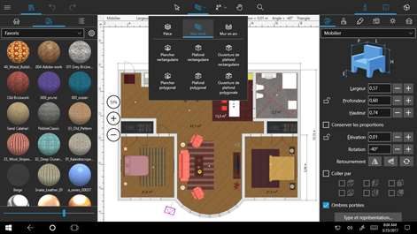 Capture d’écran : Démarrez votre projet de conception d’habitation en traçant un plan 2D à l’aide d’outils de type « pointer et cliquer » totalement intuitifs.