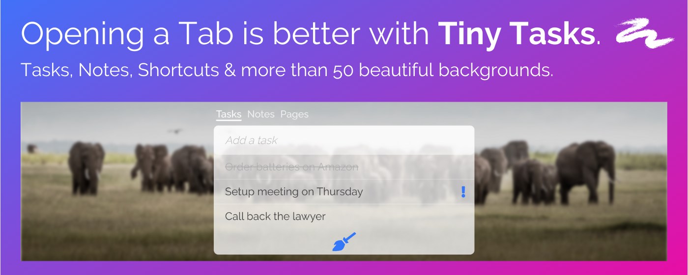 Tiny Tasks - New Tab promo image