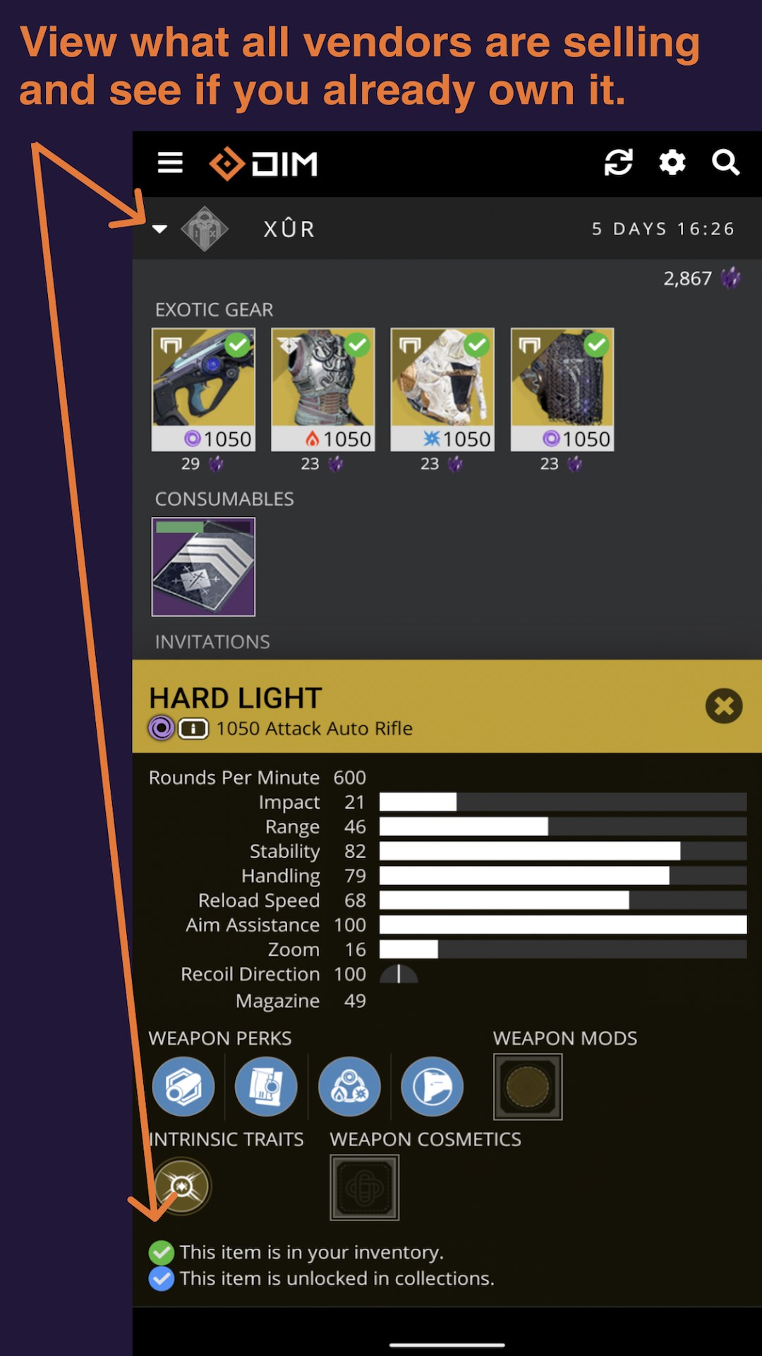 Destiny Item Manager (DIM) screenshot