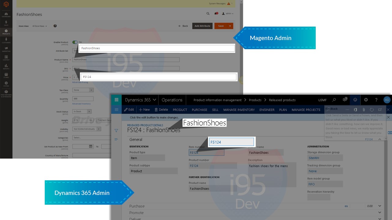Snapshot 6 of i95Dev Connect for Adobe Commerce and Dynamics 365 Finance Integration