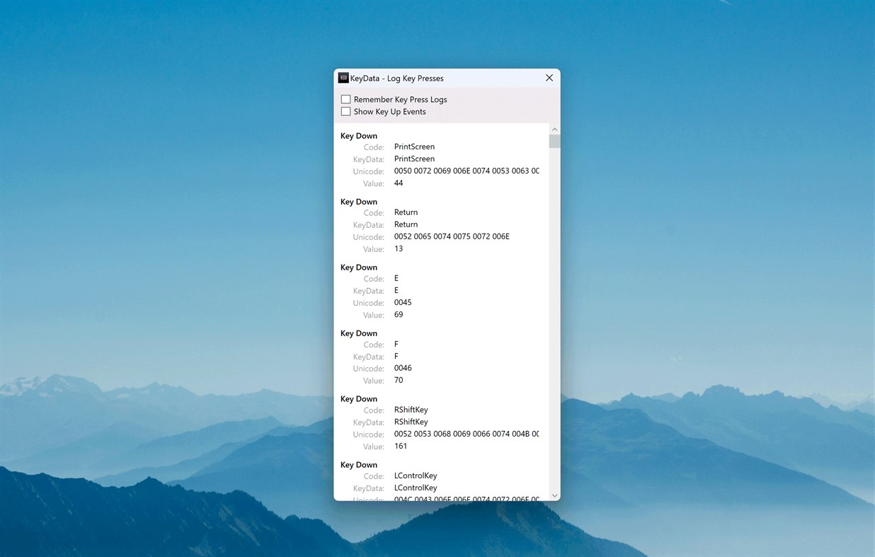 #1. Key Data - Log Key Presses (Windows) Podle: EvlarSoft LLC