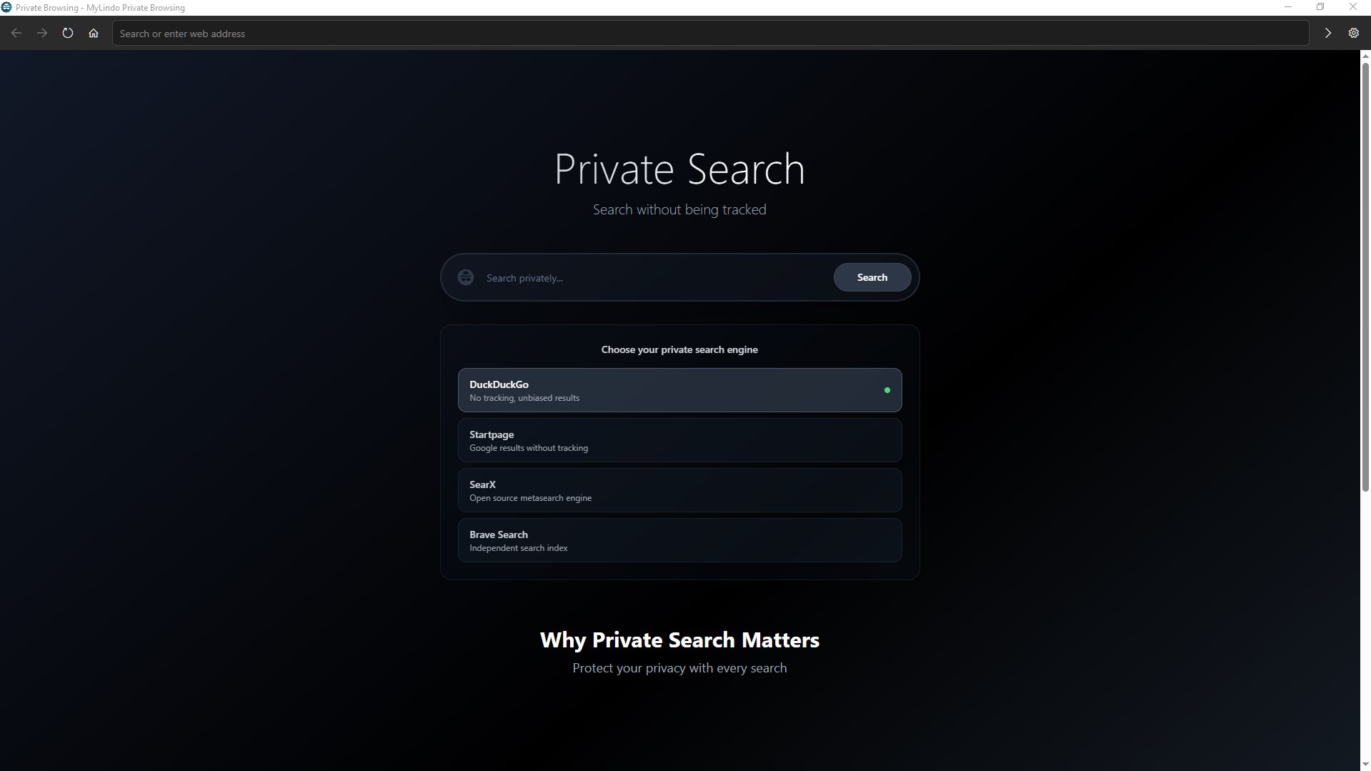 Private Browsing Browser screenshot