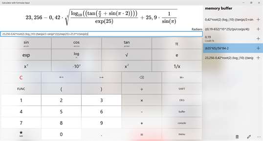 Calculator with Formulas Input screenshot 2
