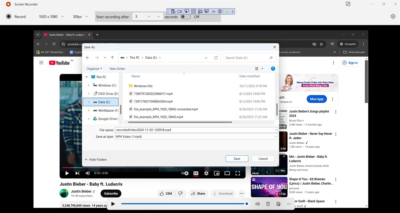#4. Screen Recorder for Window (Windows) Oleh: Screen Recorder