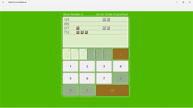 Bulls & Cows Multilevel screenshot 4