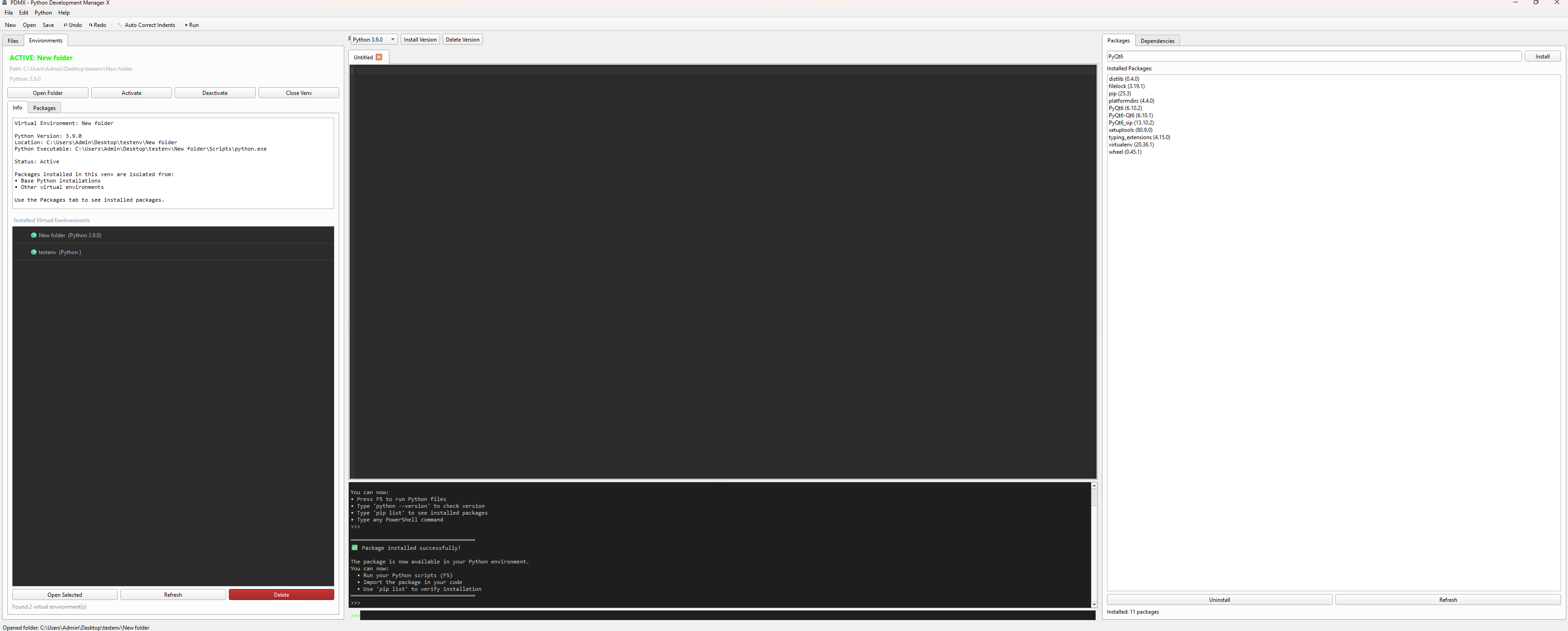 PDMX Python Editor screenshot